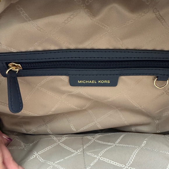 Michael Kors Navy and Gray Logo Backpack - Picture 9 of 12